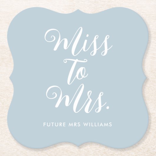 Frau Modern Simple Brautparty Blue Untersetzer (Vorderseite)