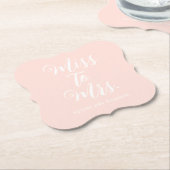 Frau Modern Simple Pink Brautparty Untersetzer (angewinkelt)