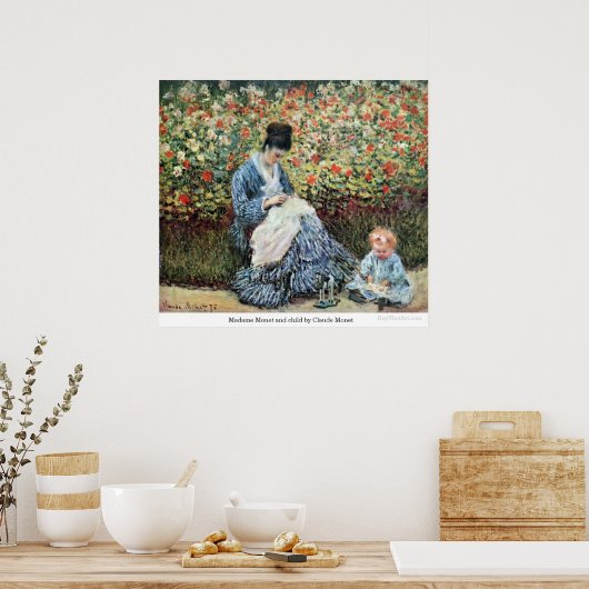 Frau Monet und Kind von Claude Monet Poster (Küche)