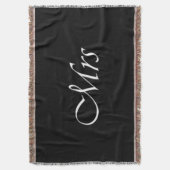 Frau Monogram Throw Blanket Decke (Vorderseite Vertikal)