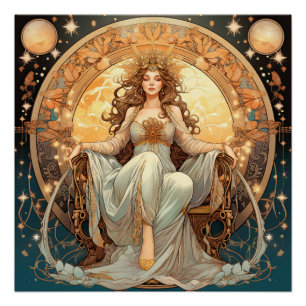 Frau Moon Goddess Poster