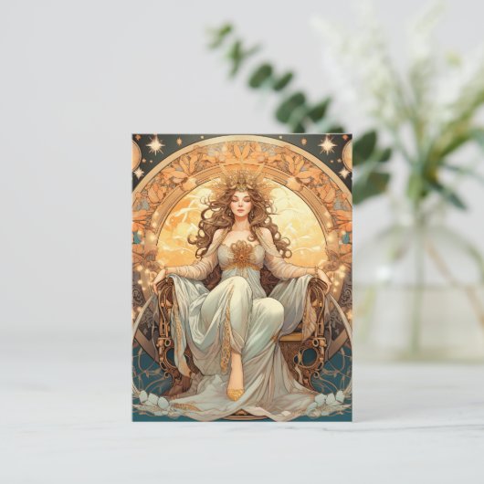 Frau Moon Goddess Postkarte (Stehend Vorderseite)