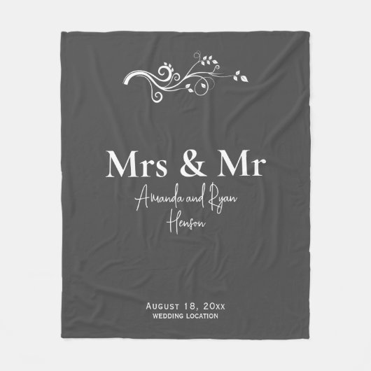 Frau & Mr Bridal Couple Minimalistisch Wedding Gif Fleecedecke (Vorderseite)