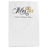 Frau Mr. Customizable Wedding Mittlere Geschenktüte (Vorderseite)