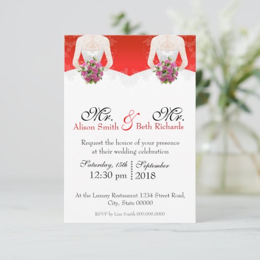 Frau & Mrs. Bow Einladung (Stehend Vorderseite)