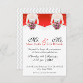 Frau & Mrs. Bow Einladung (Vorne/Hinten)