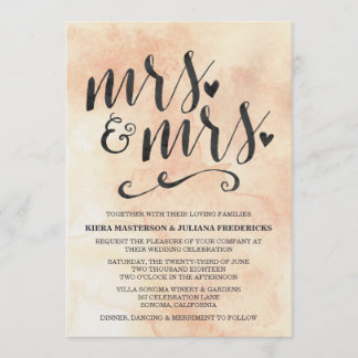 Frau & Mrs. Lesbian Wedding Einladung