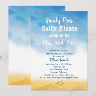 Frau & Mrs Sandy Toes Probe Dinner sky & sand Einladung