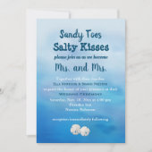 Frau & Mrs Sandy Toes Wedding Einladung und Dollar (Vorderseite)