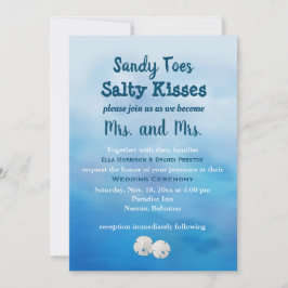 Frau & Mrs Sandy Toes Wedding Einladung und Dollar