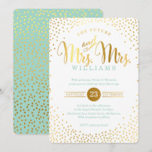 FRAU & MRS. STYLISH GLAM WEDING gold confetti mint