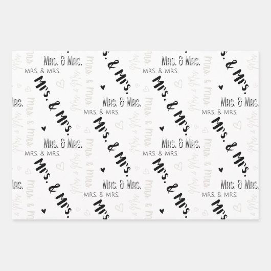 Frau & Mrs. Wedding Geschenkpapier Set (Vorderseite 3)