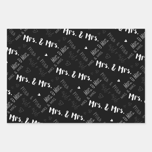 Frau & Mrs. Wedding Geschenkpapier Set (Vorderseite 2)
