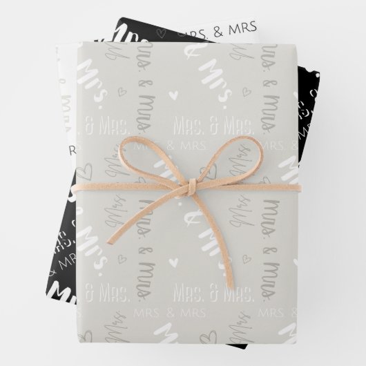 Frau & Mrs. Wedding Geschenkpapier Set (Beispiel)