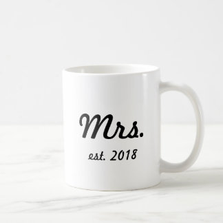 Frau Mug Est 2018 gerade verheiratet Kaffeetasse