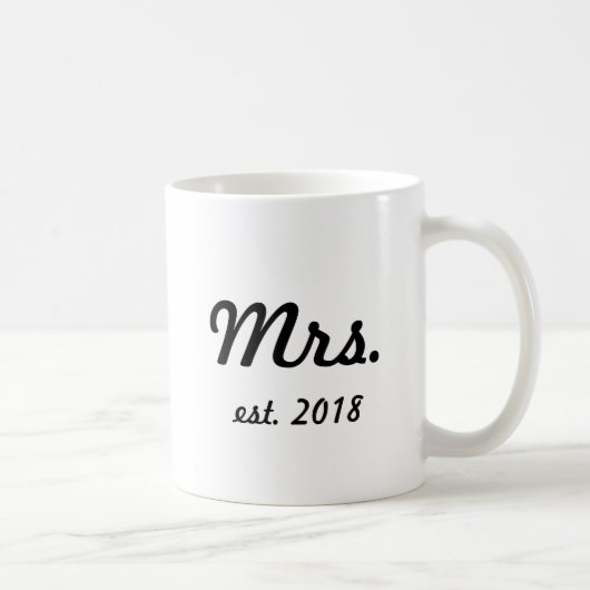 Frau Mug Est 2018 gerade verheiratet Kaffeetasse (Rechts)