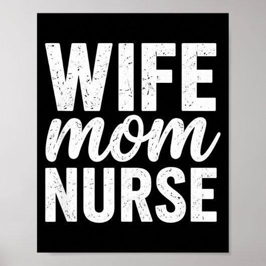 Frau Mutter Krankenschwester bedrängte Typografie  Poster (Vorne)