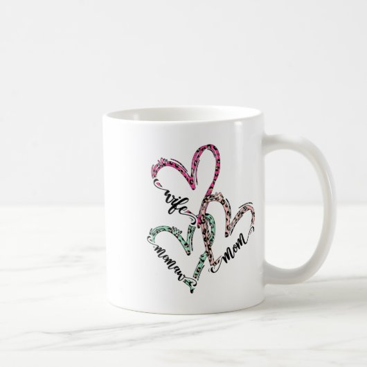 Frau Mutter Memaw Leopard Herz Valentinstag Frauen Kaffeetasse (Rechts)