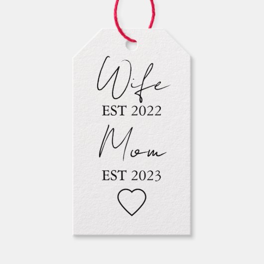 Frau & Mutter seit – Minimalistisches Valentinsges Geschenkanhänger (Vorderseite)