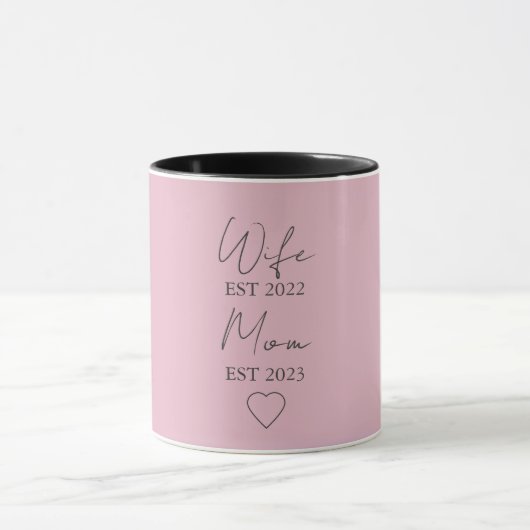 Frau & Mutter seit – Minimalistisches Valentinsges Tasse (Zentrum)