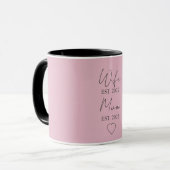 Frau & Mutter seit – Minimalistisches Valentinsges Tasse (Vorderseite Links)