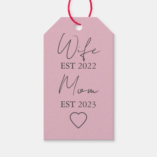 Frau & Mutter seit – Minimalistisches Valentinstag Geschenkanhänger (Vorderseite)
