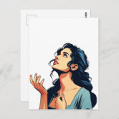 Frau Nachschauen nach der Kunst der Veranschaulich Postkarte (Vorne/Hinten)