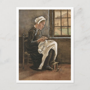 Frau Nähen (F886) Van Gogh Fine Art Postkarte