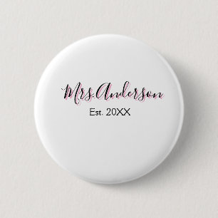 Frau Name Nachname schwarz pink Jahr modern  Button