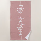 Frau New Name Bride Wedding Honeymoon Strandtuch (Vorderseite)