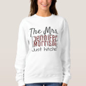 Frau Newlywed Modern Maroon Wedding Clothing Sweatshirt (Vorderseite)