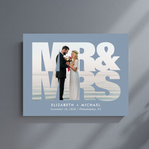 Frau Newlyweds Foto Dusty Blue Wedding Acrylschild