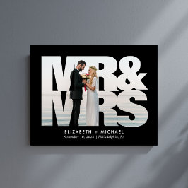 Frau Newlyweds Foto Wedding Black Acrylschild