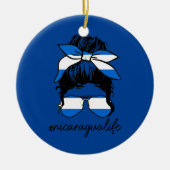 Frau Nicaragua Leben Nicaragua Flagge Pride Girl Keramik Ornament (Vorne)