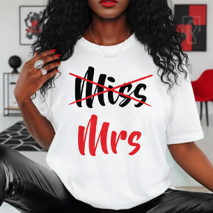 Frau Nicht Fräulein Rote Frau Braut Junggesellinne T-Shirt