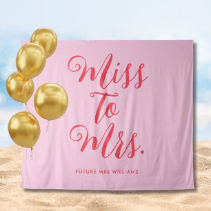 Frau Niedlich Pink und rotes Bachelorette-Banner Wandteppich