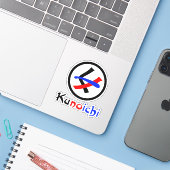 Frau Ninja Kunoichi く ノ 一 Aufkleber (Laptop mit iPhone)