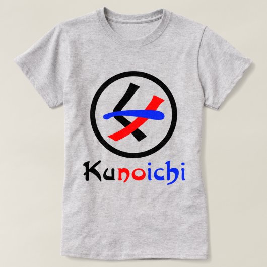Frau Ninja Kunoichi く ノ 一 T-Shirt (Design vorne)