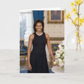 Frau ObamaPortrait Karte (Gelbe Blume)