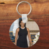 Frau ObamaPortrait Schlüsselanhänger (Vorderseite)