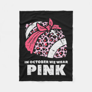 Frau Oktober Wir tragen rosa Fußball Brustkrebs Fleecedecke