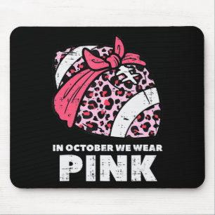 Frau Oktober Wir tragen rosa Fußball Brustkrebs Mousepad