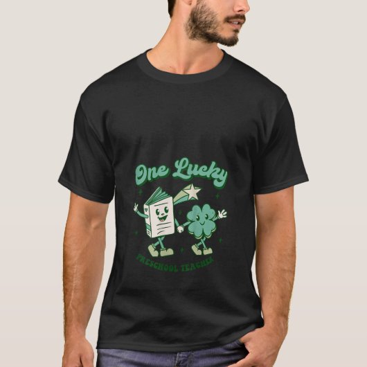 Frau One Lucky Preschool Lehrerin St Patrick Day T-Shirt (Vorderseite)