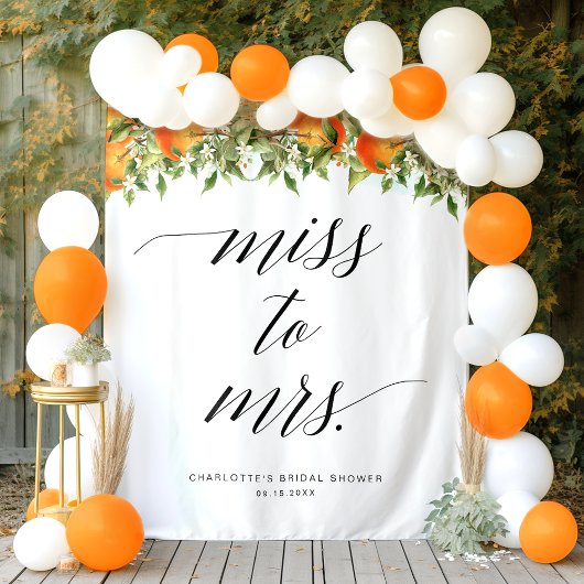 Frau Orange Brautparty Backdrop Wandteppich