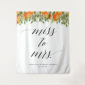 Frau Orange Brautparty Backdrop Wandteppich (Vorderseite)