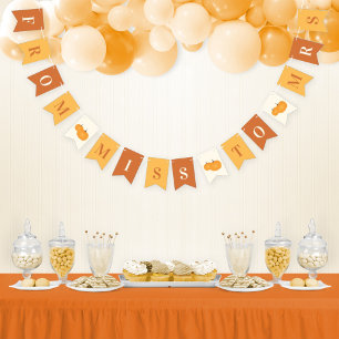 Frau Orange Fall Pumpkins Brautparty Wimpelkette