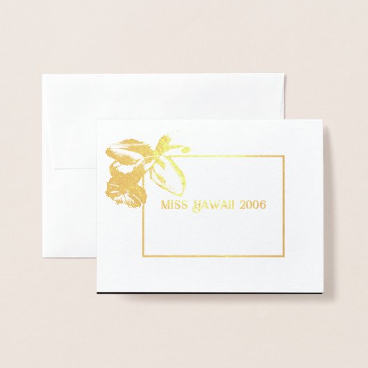 Frau Pageant Orchid Foil Custom Vielen Dank Folienkarte (Vorderseite mit Umschlag)