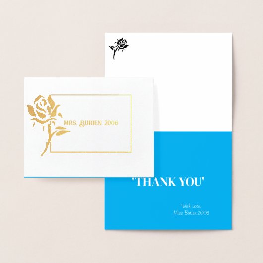 Frau Pageant Rose Foil Custom Vielen Dank Folienkarte (Anzeige)