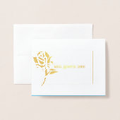 Frau Pageant Rose Foil Custom Vielen Dank Folienkarte (Vorderseite mit Umschlag)