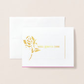 Frau Pageant Rose Foil Custom Vielen Dank Folienkarte (Vorderseite mit Umschlag)